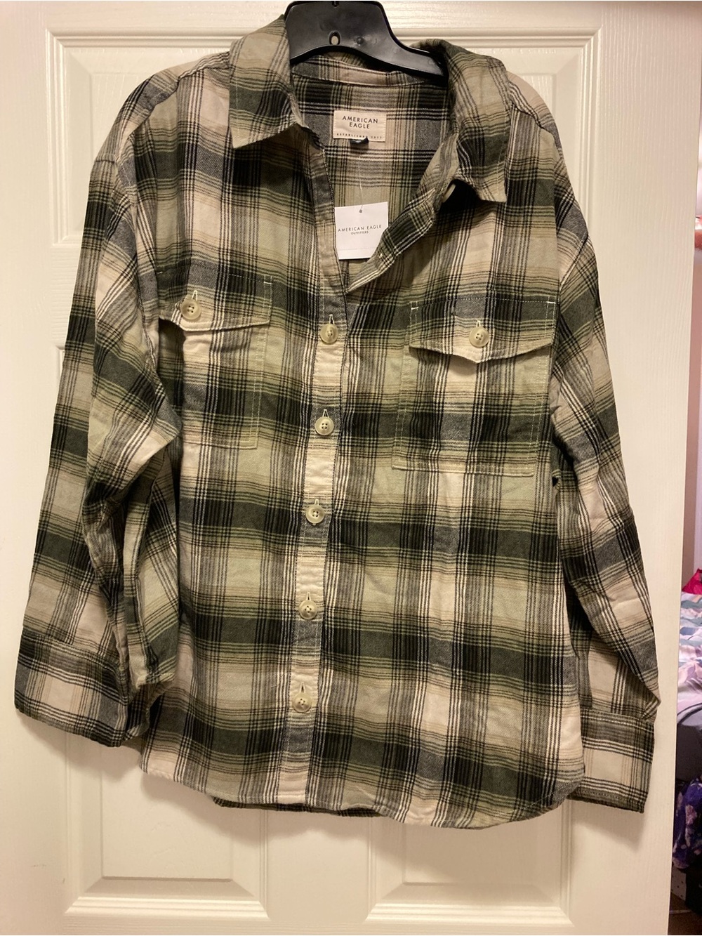 American Eagle plaid button up shirt